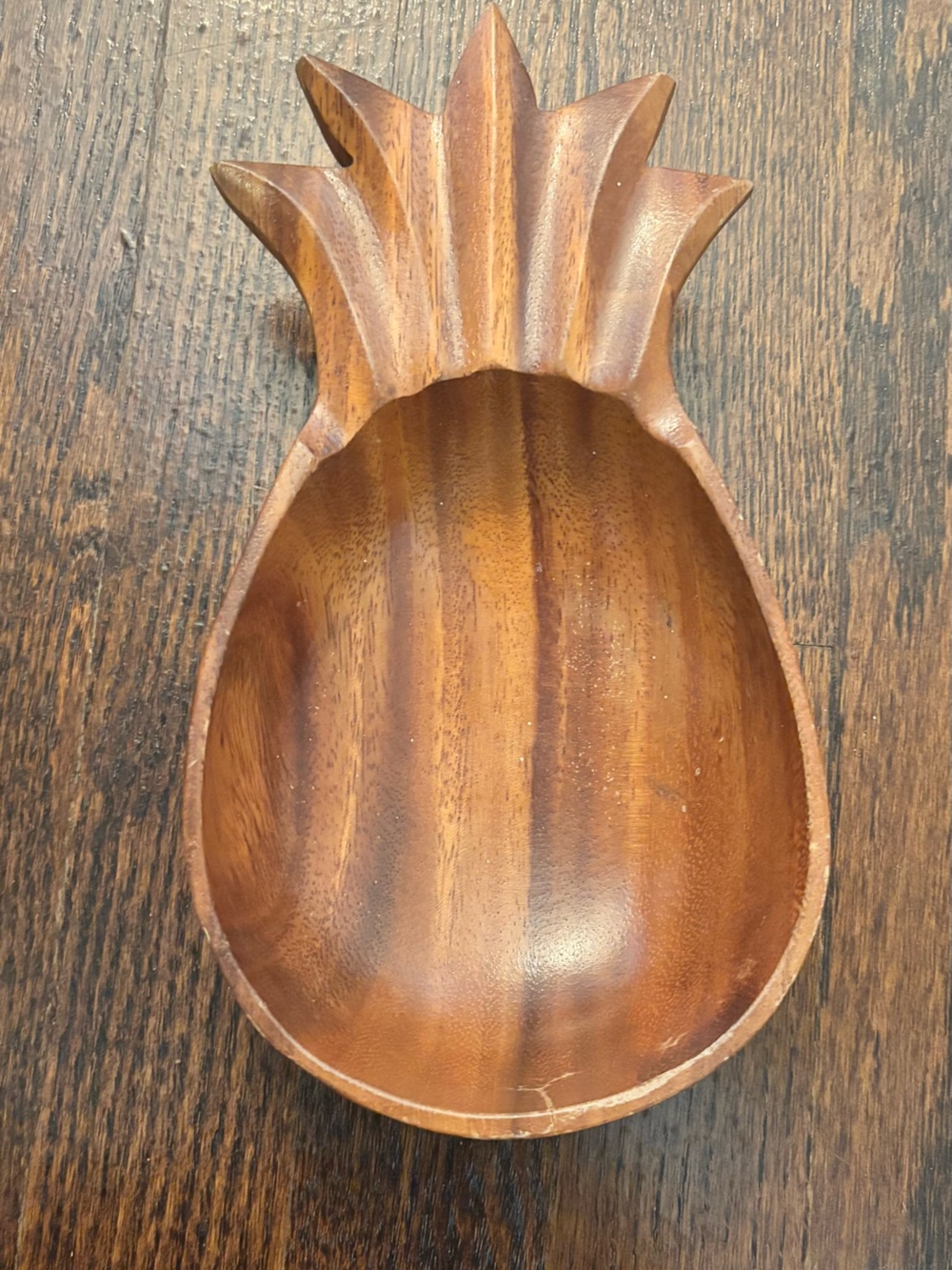 Vintage MCM Wooden Pineapple Serving Bowl